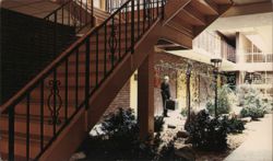 Timberlanes Motor Inn Interior Courtyard, Salem, OH Postcard