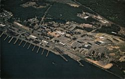 Aerial View, U.S. Naval Submarine Base, Groton, CT Postcard