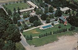 Lake Calumet Motel Aerial View, Jasper, Indiana Postcard