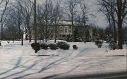 Memorial Hospital Logansport, Indiana Winter Scene Postcard