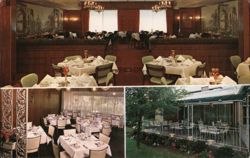 Town & Country Motel, Dining Rooms and Patio, Warren, OH Postcard