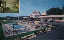 Norwich Motel Pool & Rooms Postcard