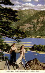 Scenic Beauty Along Washington State's Columbia River Postcard