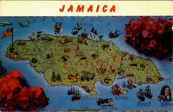 Map Of Jamaica Postcard Postcard