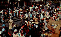 Market Street Scene Kingston, Jamaica Postcard Postcard