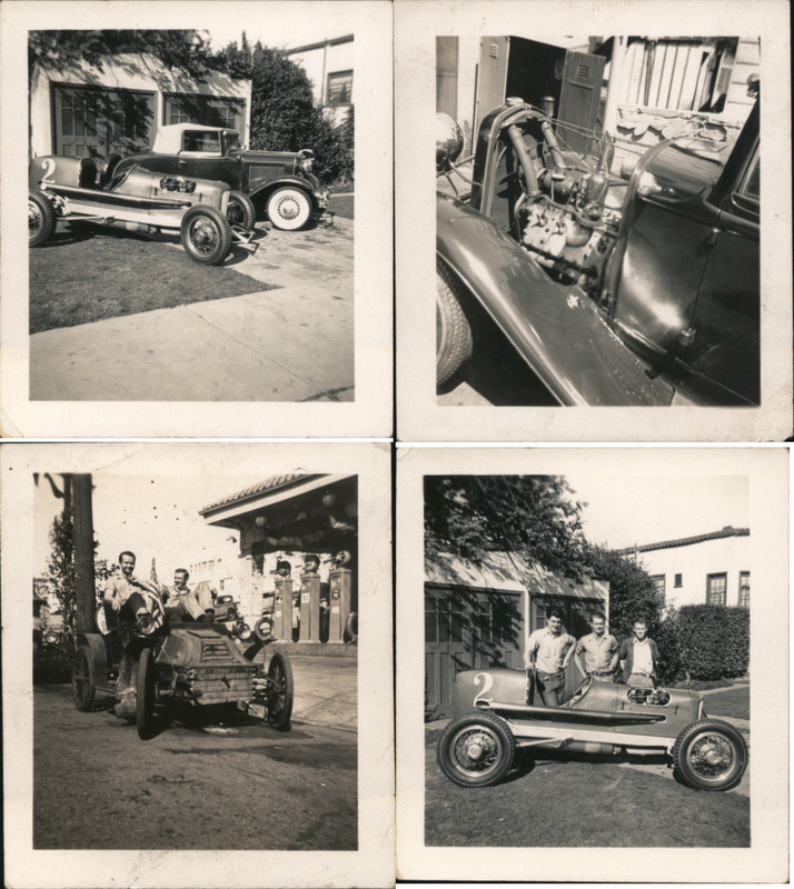 Set of 4 Hot Rod Auto Racing Snapshots