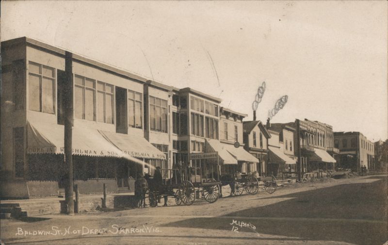 Baldwin St. North of Depot, Sharon, WI Wisconsin M.L. Photo