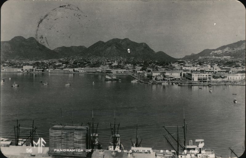 Panoramic View of Guaymas Bay with City and Mountains SON Mexico