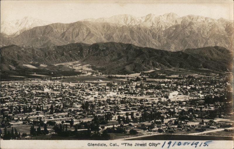 Glendale, The Jewel City, with San Gabriel Mountains California