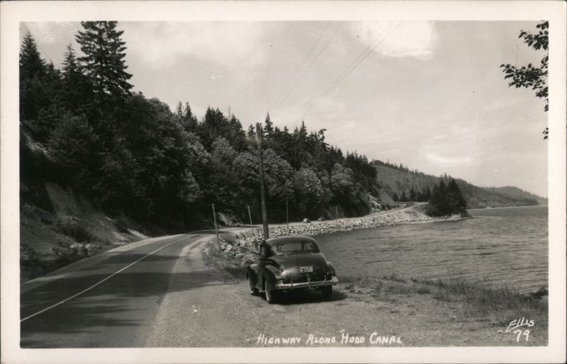 Car on Highway Along Hood Canal Washington ELLIS