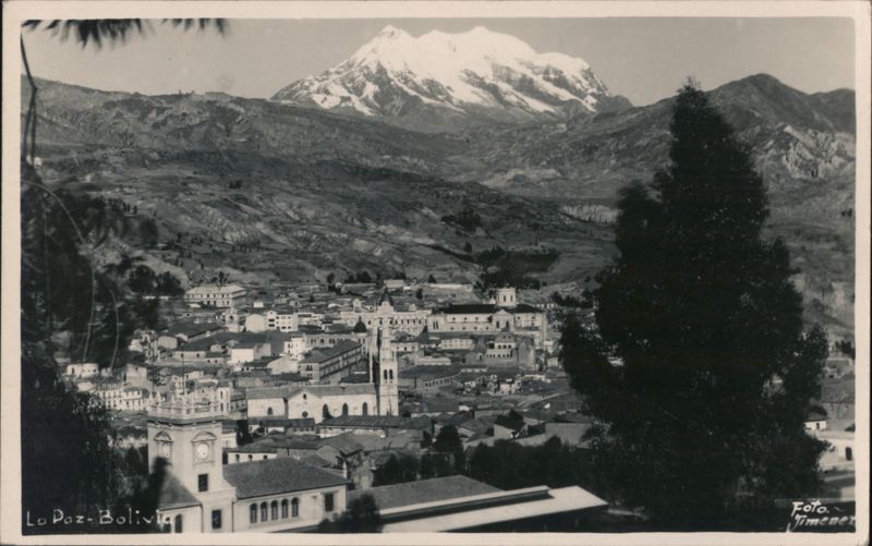 La Paz, Bolivia Cityscape with Snow-Capped Mountains