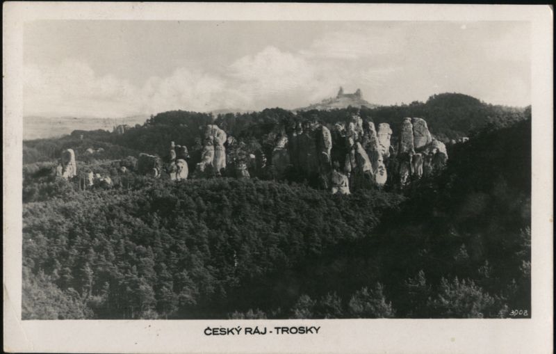 Trosky Castle and Rock Formations in Český ráj Czechoslovakia