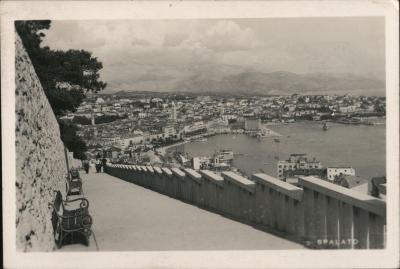 Elevated View of Split Harbor and City Waterfront Croatia