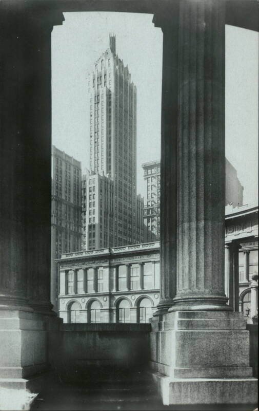 Chicago Public Library and Pittsfield Building from Grant Park Illinois