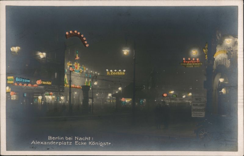Berlin at Night: Alexanderplatz, Königstraße Corner Germany