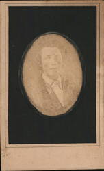 Oval Portrait of a Man with Curly Hair Original Photograph