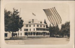 The Hotel with American Flag, Brimfield, MA Postcard