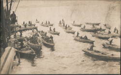 Sanpans in Yokohama Harbor, Japan Postcard