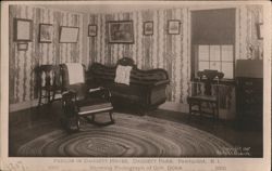 Parlor in Daggett House, Daggett Park, Pawtucket, RI Postcard