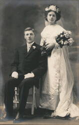 Wedding Portrait: Bride and Groom Postcard