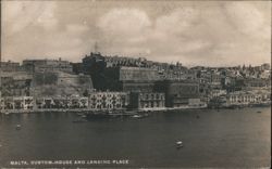 Malta, Custom-House and Landing Place Postcard