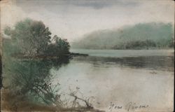 New River Landscape - Tinted Real Photo Postcard