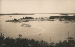 Steamboat Navigating Seal Harbor, Maine Postcard