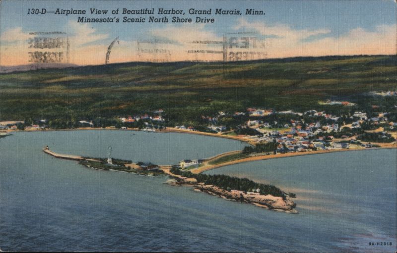 Airplane View of Beautiful Harbor, Grand Marais, Minnesota
