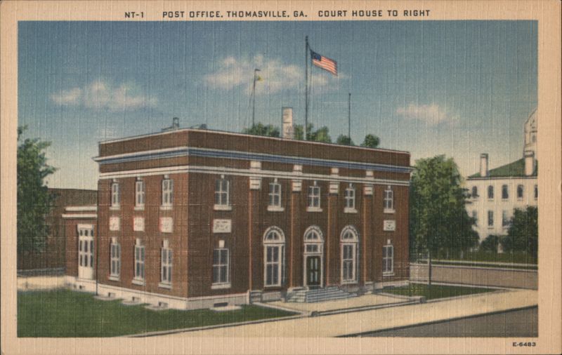 Post Office, Thomasville, GA. with Court House to Right Georgia