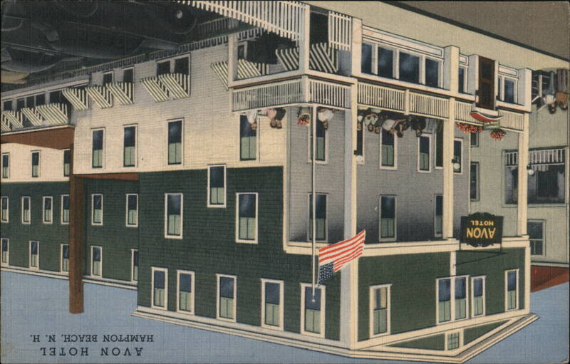 Avon Hotel, Hampton Beach, NH with Upside-Down Reflection New Hampshire