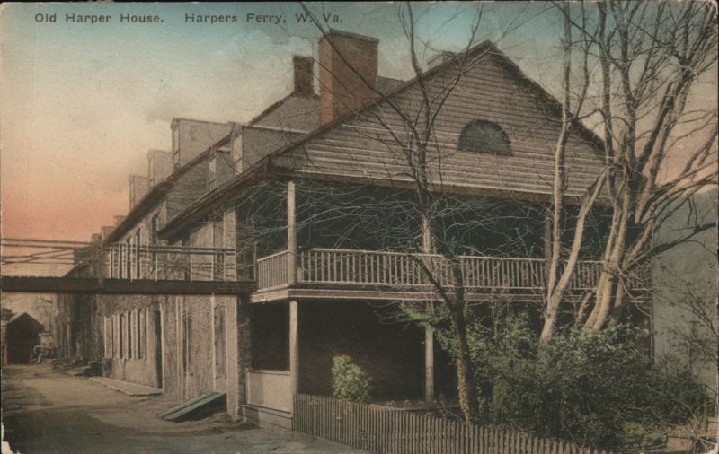 Old Harper House with Porch and Walkway, Harpers Ferry West Virginia
