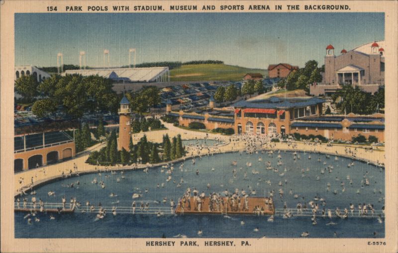 Park Pools with Stadium, Museum and Sports Arena HERSHEY Pennsylvania