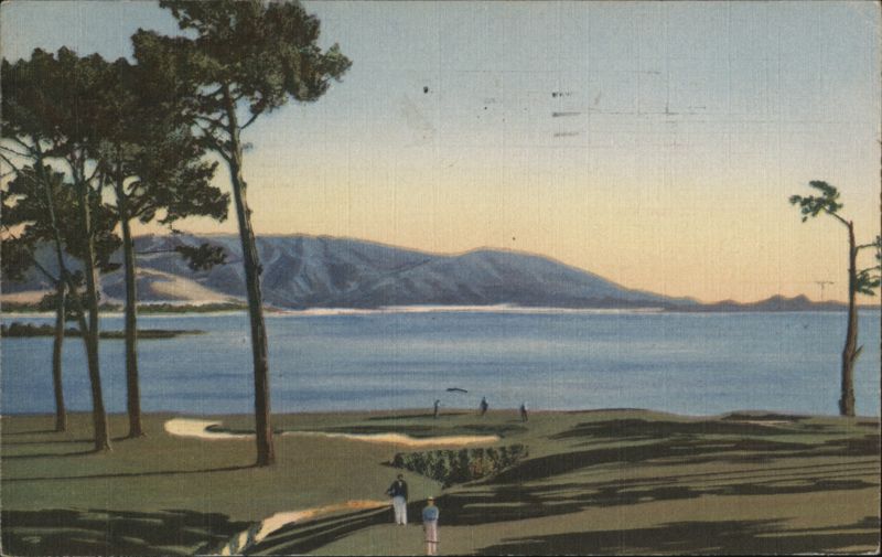 Carmel Bay Golf Course from El Monte Lodge Terrace Pebble Beach California