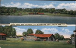 Bath House & Pavilion, Lake Wedington, Fayetteville Postcard