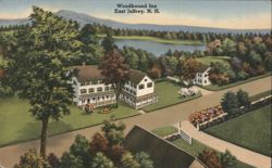 Woodbound Inn with Lake and Mountains, East Jaffrey, NH Postcard