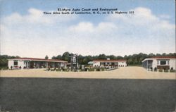 El-Myra Auto Court and Restaurant, Lumberton, NC Postcard