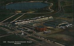 Cheyenne Transcontinental Airport, Wyoming Aerial View Postcard