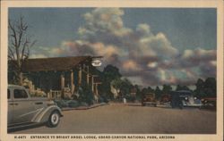 Entrance to Bright Angel Lodge, Grand Canyon National Park Postcard