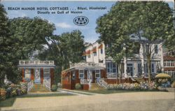 Beach Manor Hotel Cottages, Directly on Gulf of Mexico Postcard