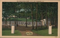 The Pines Motor Court, US 17, Mt. Pleasant, SC Postcard