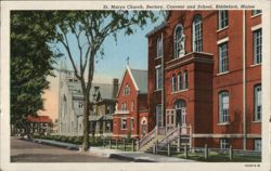 St. Marys Church, Rectory, Convent and School Postcard