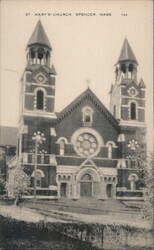 St. Mary's Church, Spencer, MA Postcard
