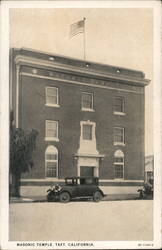 Masonic Temple, Taft, California Postcard