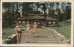 Spring Lake Bath House on Mt. Magazine, AR Postcard
