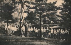 Flag Raising at Camp Roger - A Christian Camp Postcard