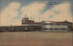 New Terminal Building, Municipal Airport, Des Moines, IA Postcard