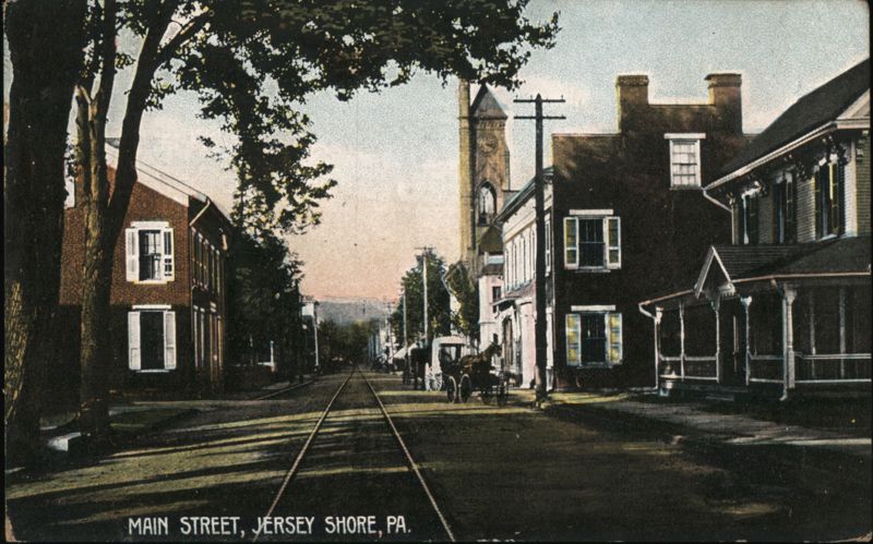 Main Street with Trolley Tracks, Jersey Shore, PA Pennsylvania