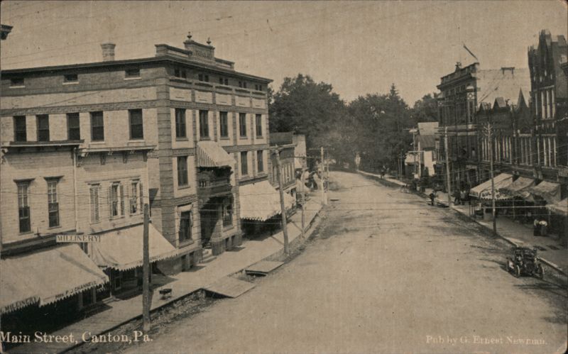 Main Street with Millinery and Bank, Canton, PA Pennsylvania