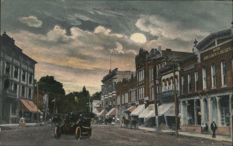 Main Street, Canton, PA. with Moon Pennsylvania