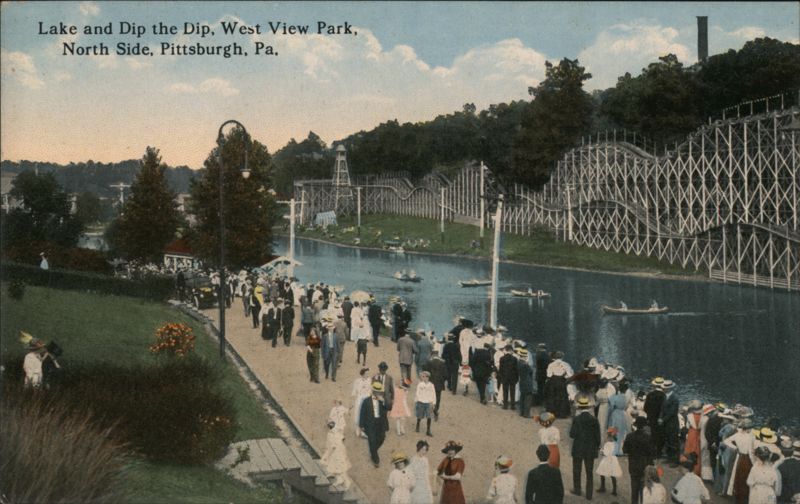 Lake and Dip the Dip, West View Park, Pittsburgh Pennsylvania
